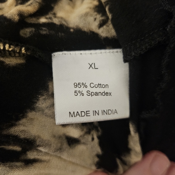 Paper Flower Trendy Tween Fashion Tie Dye V-Neck Long Sleeve Top - Egret Black - Picture 7 of 10